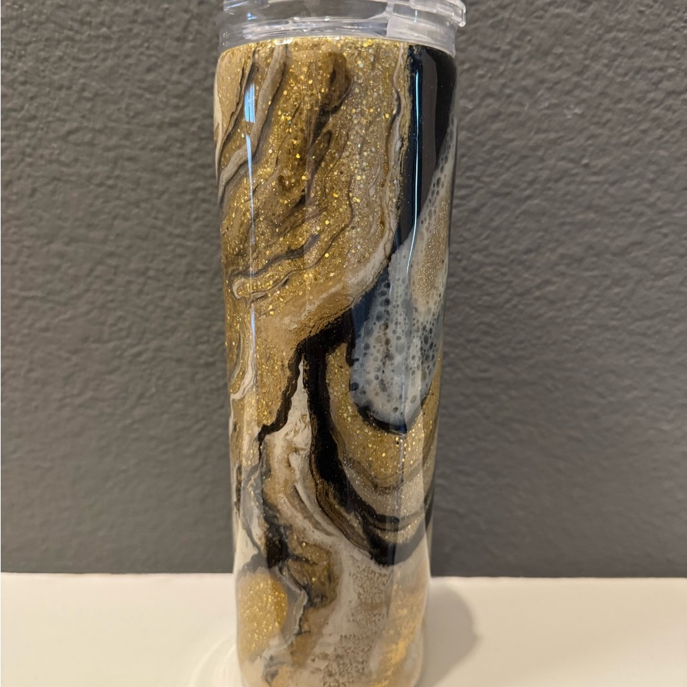 Gold and Black Marble Tumbler